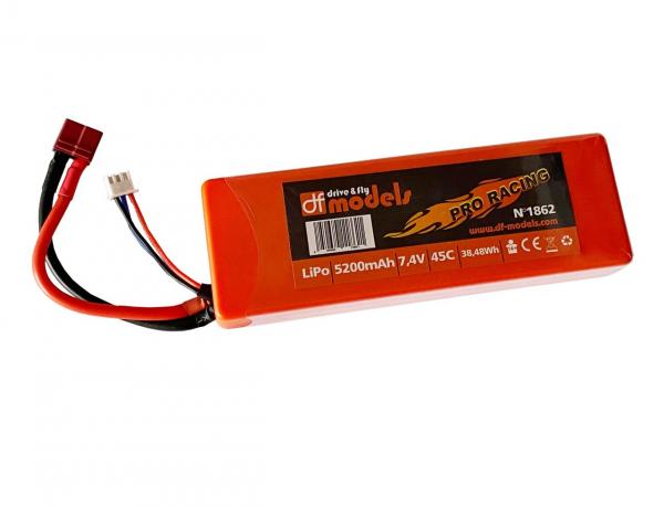 Lipo Akku 7,4 Volt - 5200mAh, 45C - eckig